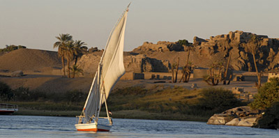 Faluca sail boat on the Nile